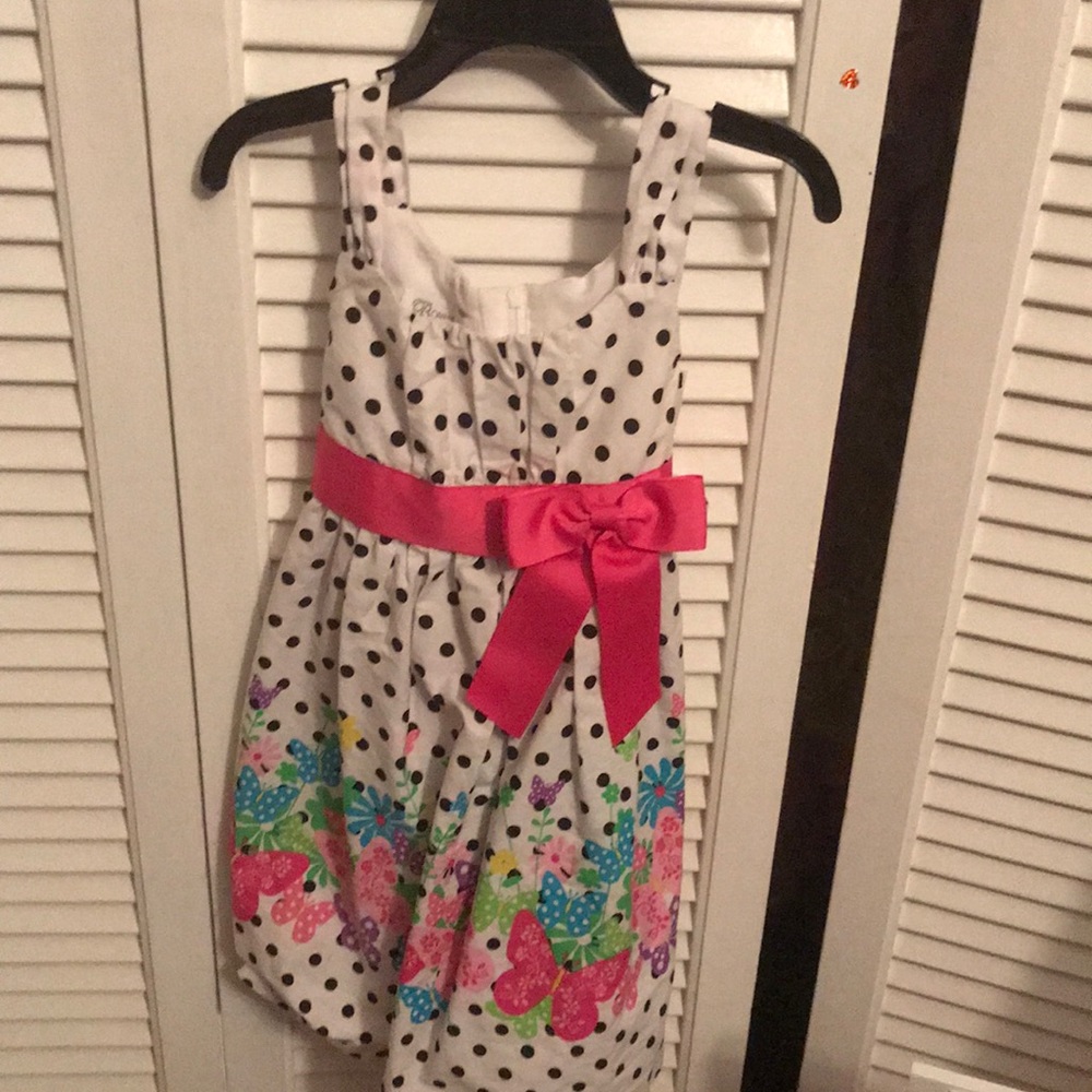 New Bonnie Jean polka dots butterflies 4t dress